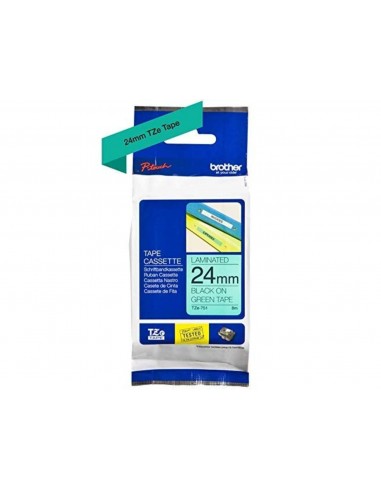 Cinta brother tze751 verde-negro 24mm longitud 8 m