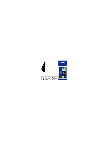 Cinta brother tze315 negro-blanco 6mm longitud 8 m
