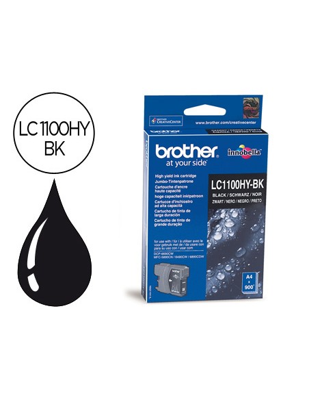 Ink-jet brother lc-1100bk negro alta capacidad 900 pag