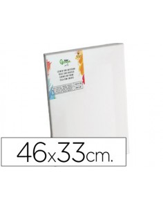 Bastidor liderpapel 8p lienzo grapado trasero algodon 100% marco pawlonia 1,8x3,8 cm bordes madera 46x33 cm
