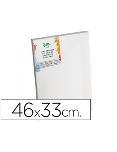 Bastidor liderpapel 8p lienzo grapado trasero algodon 100% marco pawlonia 1,8x3,8 cm bordes madera 46x33 cm