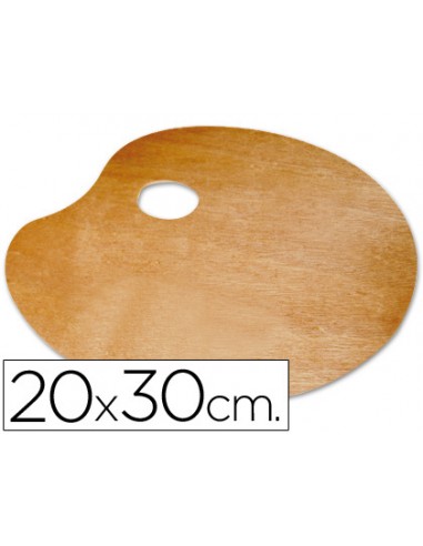 Paleta madera liderpapel ovalada tamaño 20x30 cm grosor 0,3 cm