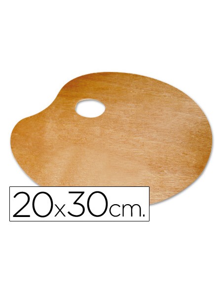 Paleta madera liderpapel ovalada tamaño 20x30 cm grosor 0,3 cm