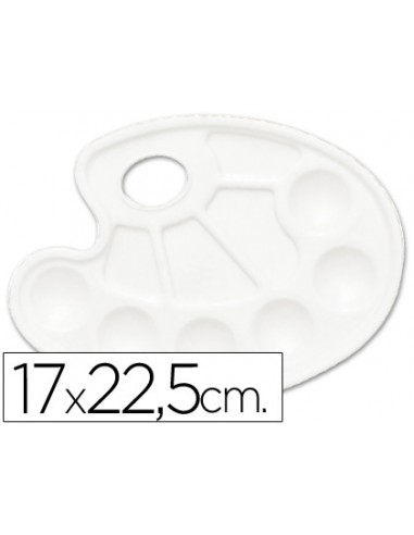 Paleta plastico liderpapel ovalada 10 huecos diestros tamaño 17x22,5cm