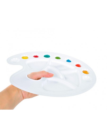 Paleta plastico liderpapel ovalada 10 huecos diestros tamaño 17x22,5cm Paleta plastico liderpapel ovalada 10 huecos diestros tamaño 17x22,5cm