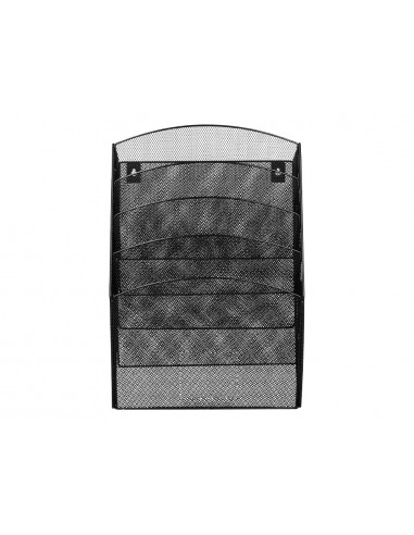 Expositor mural q-connect de pared 5 bandejas din a4 negro 9,3x31,5x44 cm