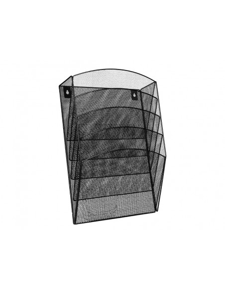 Expositor mural q-connect de pared 5 bandejas din a4 negro 9,3x31,5x44 cm