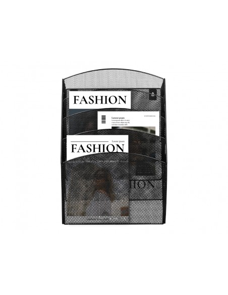 Expositor mural q-connect de pared 5 bandejas din a4 negro 9,3x31,5x44 cm