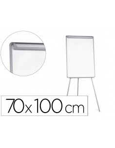 Pizarra blanca q-connect con tripode 90x70x195cm y brazos extensibles para conferencias superficie laminada