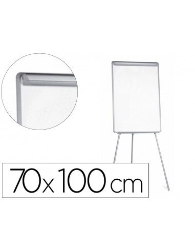 Pizarra blanca q-connect con tripode 90x70x195cm y brazos extensibles para conferencias superficie laminada