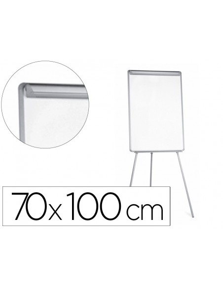 Pizarra blanca q-connect con tripode 90x70x195cm y brazos extensibles para conferencias superficie laminada