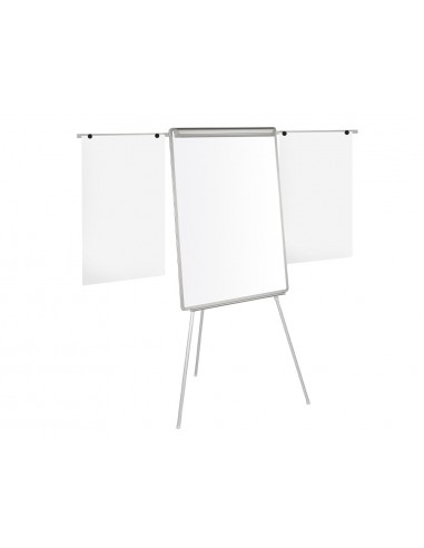 Pizarra blanca q-connect con tripode 90x70x195cm y brazos extensibles para conferencias superficie laminada