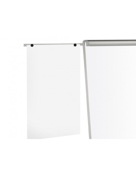 Pizarra blanca q-connect con tripode 90x70x195cm y brazos extensibles para conferencias superficie laminada