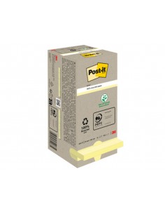 Bloc de notas adhesivas quita y pon reciclada en torre post-it 76 x 76 mm 16 blocs 654 reciclado