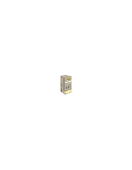 Bloc de notas adhesivas quita y pon reciclada en torre post-it 76 x 76 mm 16 blocs 654 reciclado