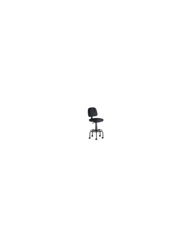 Taburete con respaldo rocada para mesa de dibujo negro regulable en altura hasta 725 mm tela ignifuga