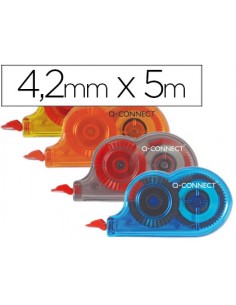 Corrector q-connect cinta mini blanco 4,2 mm x 5 m bombonera de 28 unidades