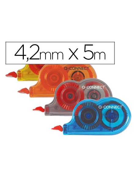 Corrector q-connect cinta mini blanco 4,2 mm x 5 m bombonera de 28 unidades