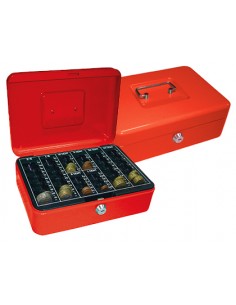 Caja caudales q-connect 10/' 250x180x90 mm roja con portamonedas
