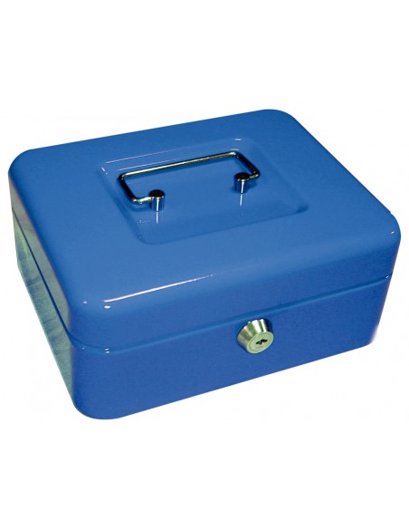 Caja caudales q-connect 8/' 200x160x90 mm azul con portamonedas
