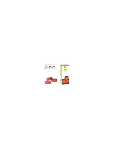 Iman para sujecion q-connect ideal para pizarras magneticas35 mm rojo caja de 10 unidades
