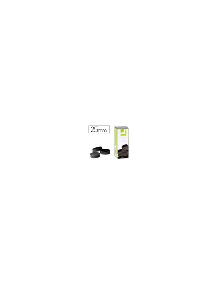 Iman para sujecion q-connect ideal para pizarras magneticas25 mm negro caja de 10 unidades