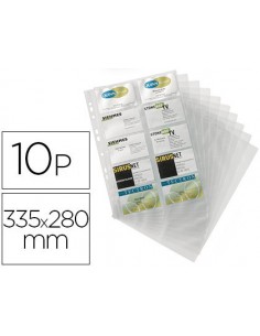 Recambio fundas visifix para tarjetero 2384 bolsa de 10 hojas capacidad 20 tarjetas por hoja