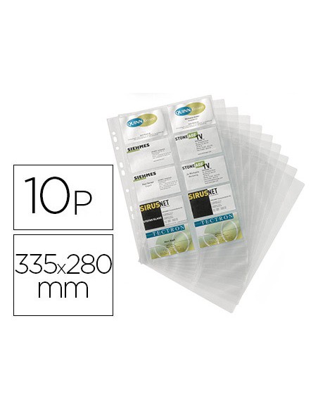Recambio fundas visifix para tarjetero 2384 bolsa de 10 hojas capacidad 20 tarjetas por hoja