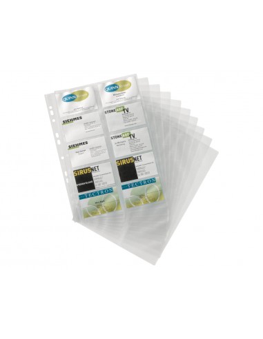 Recambio fundas visifix para tarjetero 2384 bolsa de 10 hojas capacidad 20 tarjetas por hoja