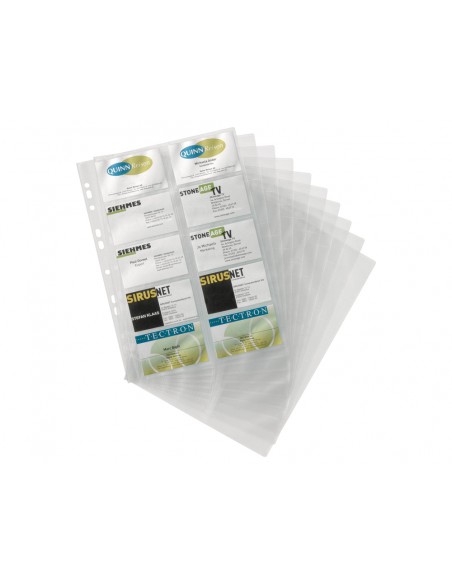 Recambio fundas visifix para tarjetero 2384 bolsa de 10 hojas capacidad 20 tarjetas por hoja