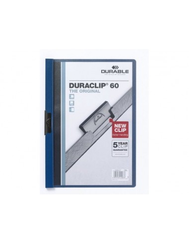 Carpeta duraclip dossier pinza lateral azul oscuro capacidad 60 hojas
