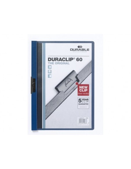 Carpeta duraclip dossier pinza lateral azul oscuro capacidad 60 hojas