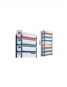 Estanteria paperflow metalica azul 5 estantes gris 180kg por estante 900kg por modulo 200x100x35cm adicional