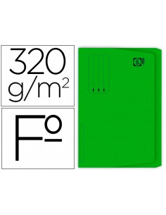Subcarpeta cartulina gio folio pocket verde con bolsa y solapa 320g/m2