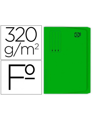 Subcarpeta cartulina gio folio pocket verde con bolsa y solapa 320g/m2