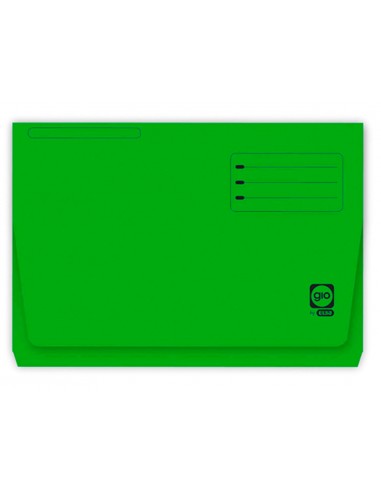 Subcarpeta cartulina gio folio pocket verde con bolsa y solapa 320g/m2