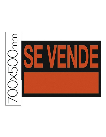 Cartel plastico archivo 2000 /'se vende/' rojo fluorescente 700x500 mm