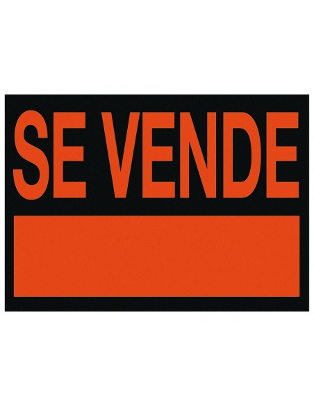Cartel plastico archivo 2000 /'se vende/' rojo fluorescente 700x500 mm