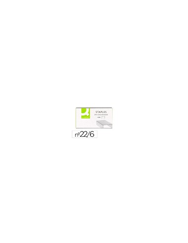 Grapas q-connect nº 22/6 24/6 galvanizadas caja de 1000 unidades