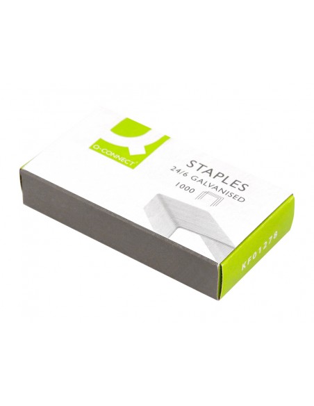 Grapas q-connect nº 22/6 24/6 galvanizadas caja de 1000 unidades Grapas q-connect nº 22/6 24/6 galvanizadas caja de 1000 unidades