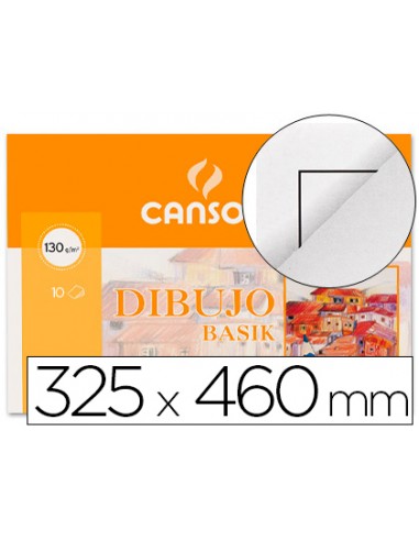 Papel dibujo basik din a3+ 32,5x 46 cm con recuadro minipack de 10 hojas