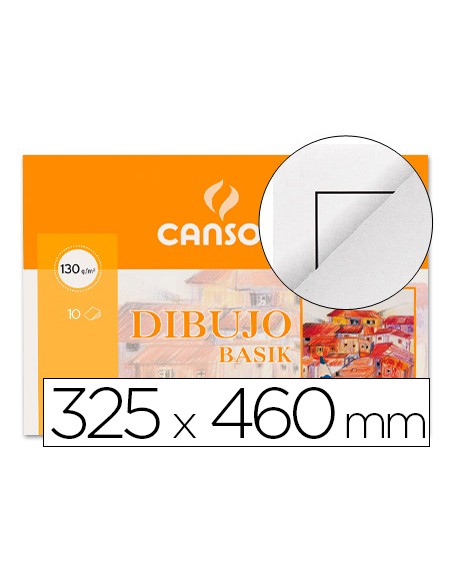 Papel dibujo basik din a3+ 32,5x 46 cm con recuadro minipack de 10 hojas