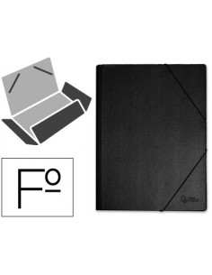 Carpeta liderpapel gomas tres solapas plastico folio color negro