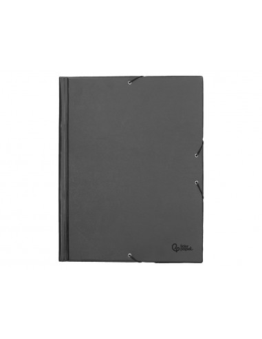 Carpeta liderpapel gomas tres solapas plastico folio color negro
