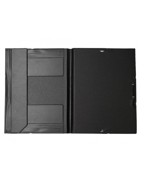 Carpeta liderpapel gomas tres solapas plastico folio color negro Carpeta liderpapel gomas tres solapas plastico folio color negro