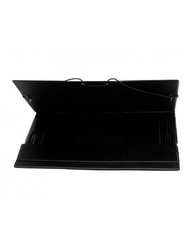 Carpeta liderpapel gomas tres solapas plastico folio color negro