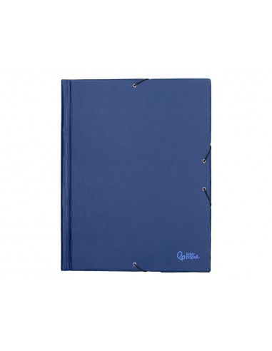 Carpeta liderpapel gomas tres solapas plastico folio color azul