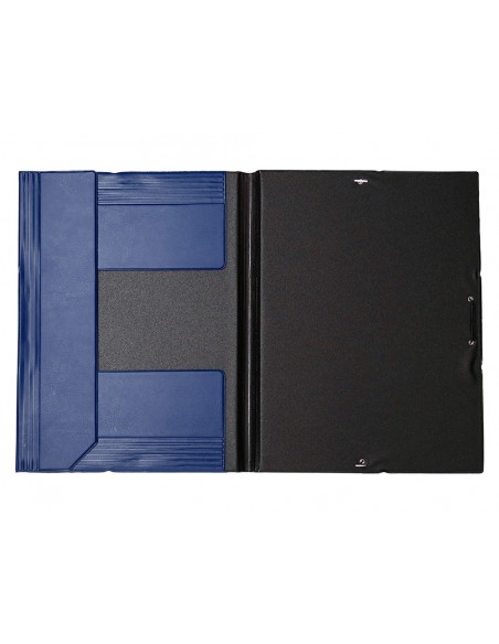 Carpeta liderpapel gomas tres solapas plastico folio color azul Carpeta liderpapel gomas tres solapas plastico folio color azul