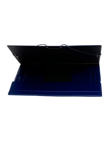 Carpeta liderpapel gomas tres solapas plastico folio color azul