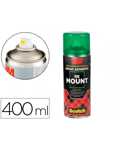 Pegamento 3m spray remount adhesivo reposicionable indefinidamente bote de 400 ml